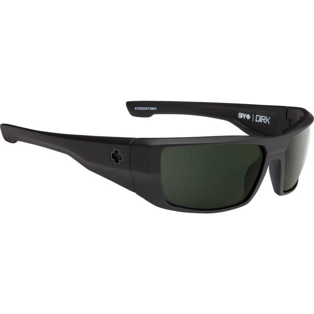 NWT Spy DIRK- Soft Matte Black/Happy Gray Green 64mm New Sunglasses